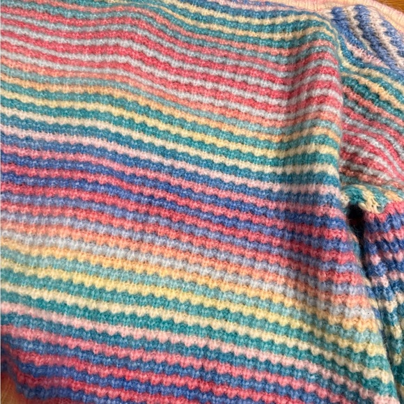 Pink lily rainbow striped pastel dressed lala open knit Cardigan - Picture 5 of 5